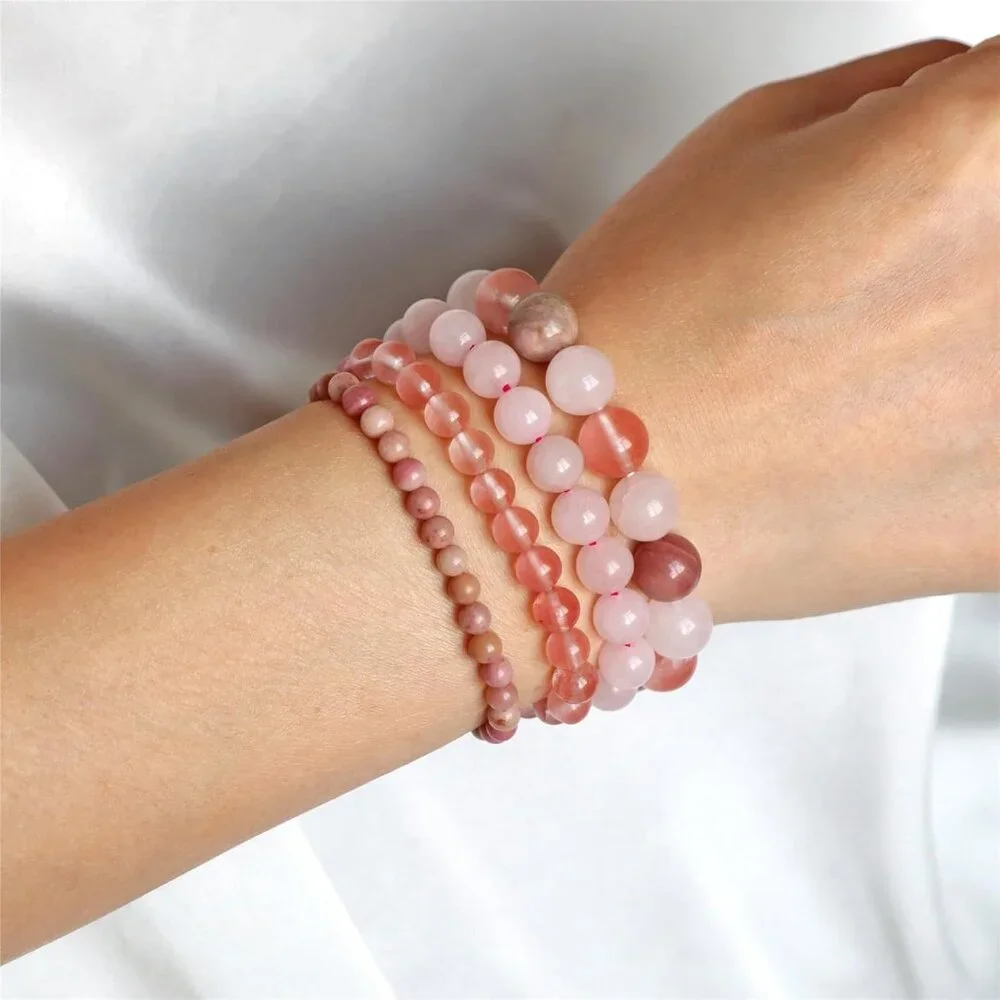 4pcs Beaded Bracelets for Women,Natural Healing Crystal Gemstones Bracelet,Anxie - Picture 7 of 8